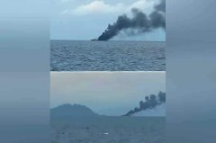 惨！印尼海军一艘韩国造导弹艇在烈火中燃烧3个小时后沉没